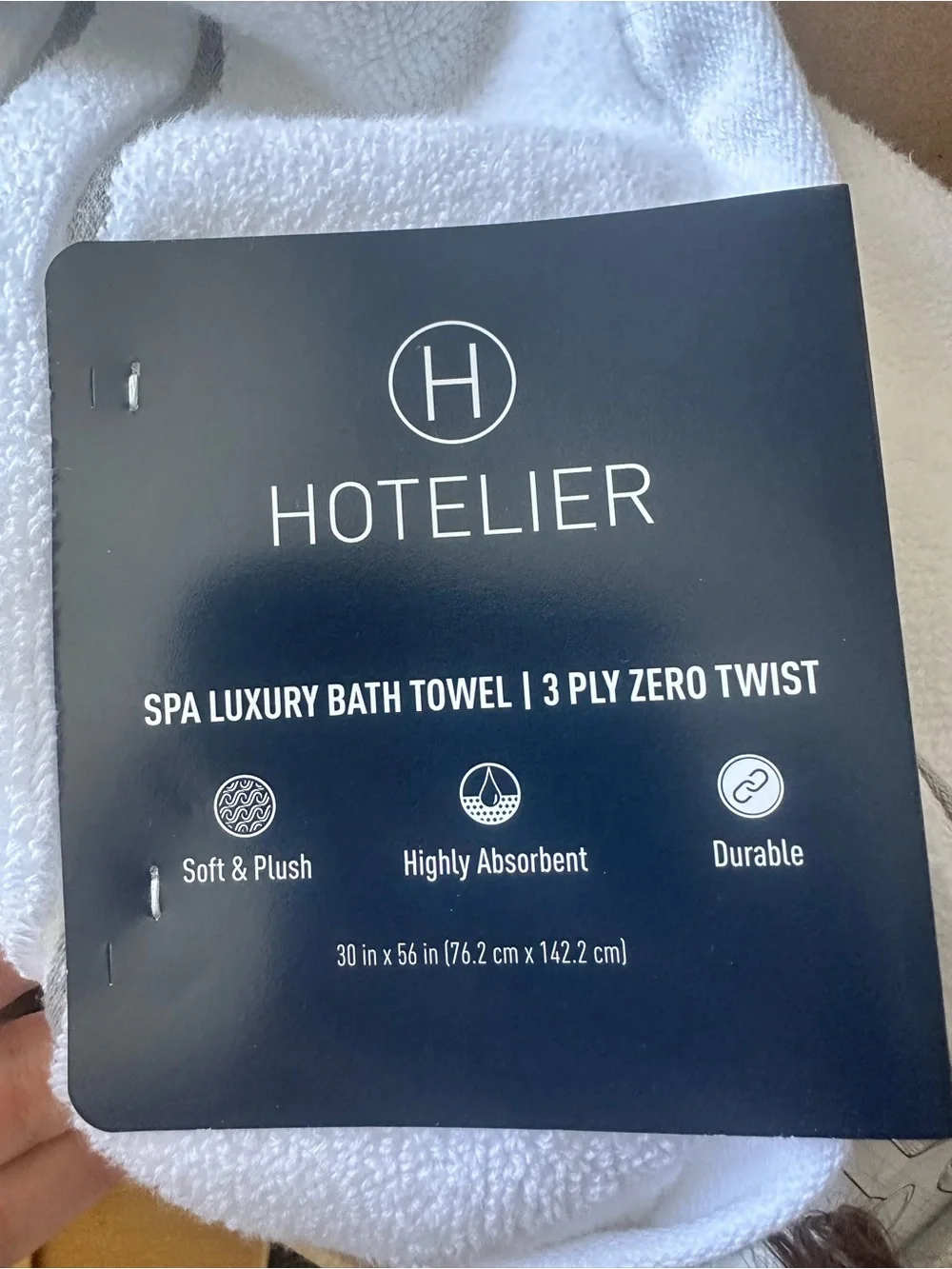 Hotelier Spa Luxury 6-Piece White Towel Set 100% Cotton Zero Twist NEW